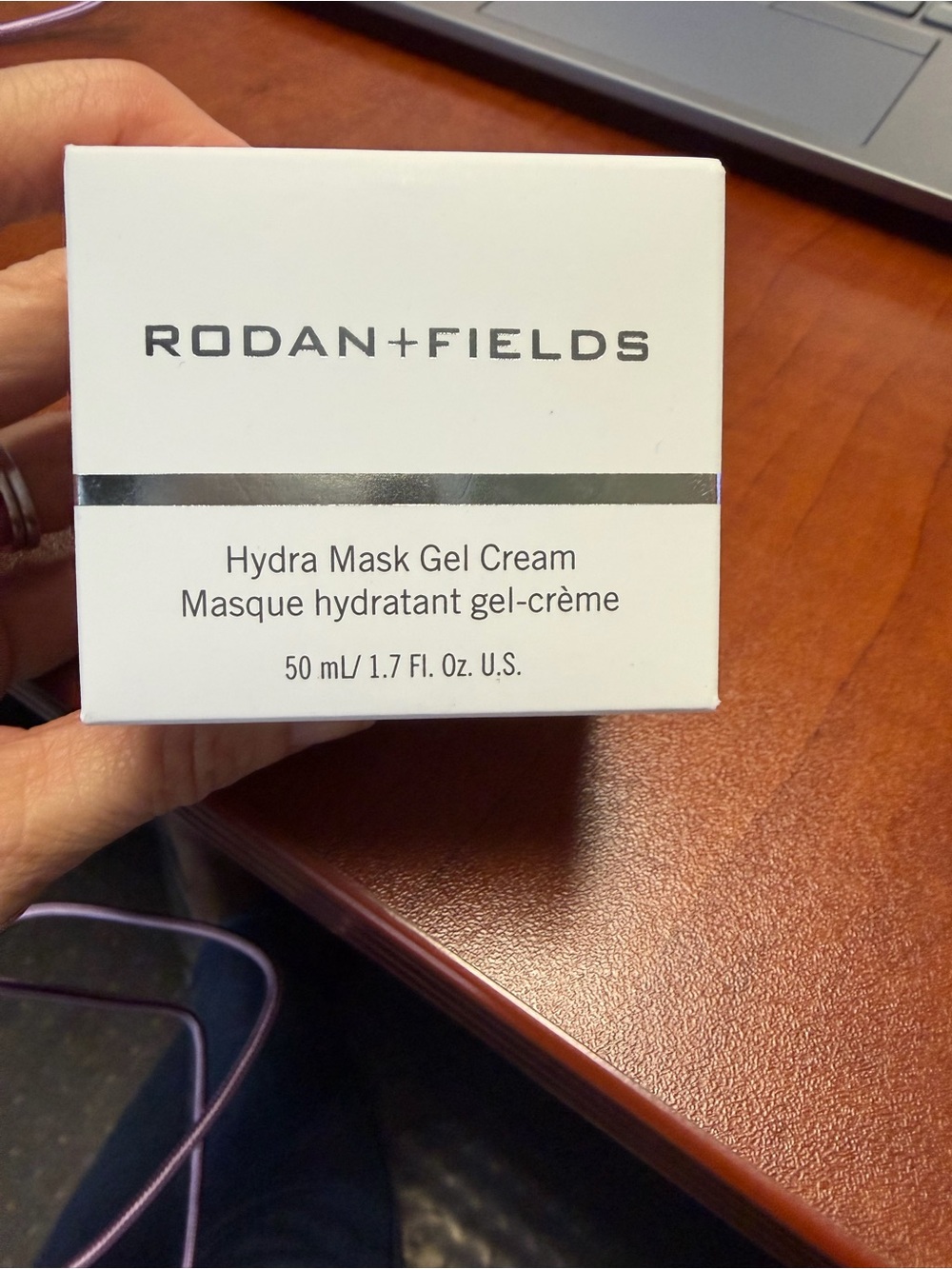 Rodan + Fields Hydra Mask Gel Cream in white and black packaging